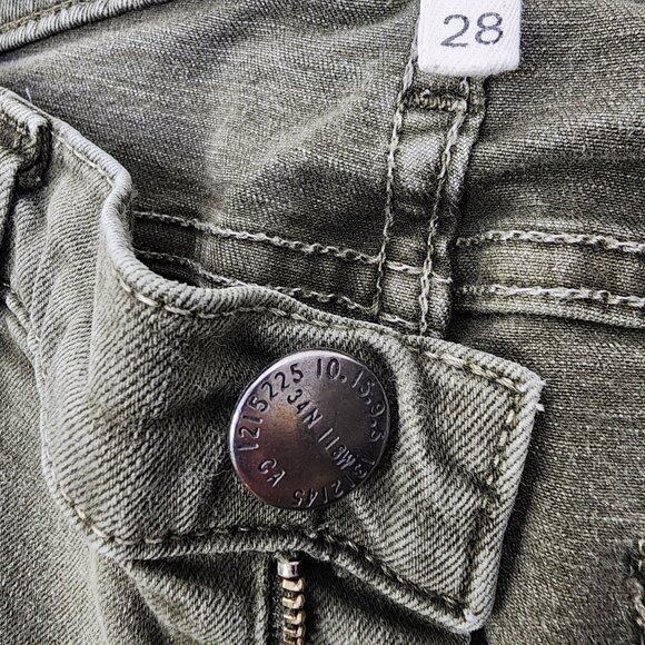 Current/Elliott Forest Night Released Hem Skinny Jeans‎ Size 28 Green - Picture 5 of 10